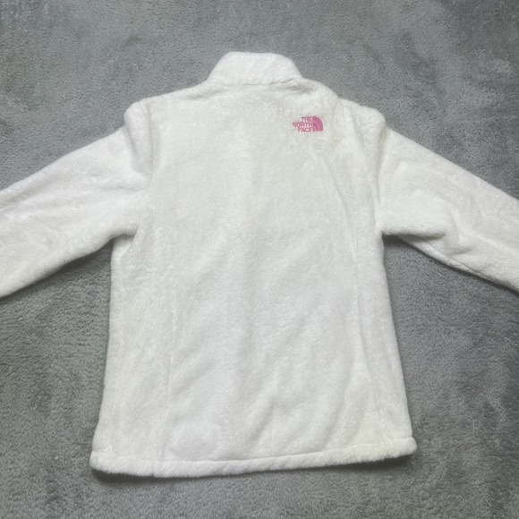 The North Face Osito Jacket Womens M White Pink Ribbon Breast Cancer Fleece FZip - Picture 2 of 14